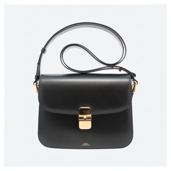 A.P.C. Handbags - A.P.C. • Large Grace Leather Bag in Black